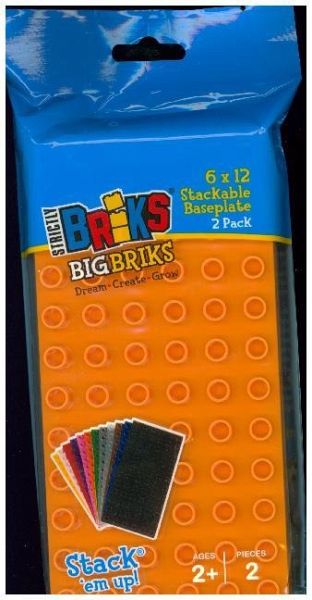 Baseplate 6x12 Big Bricks Orange 2 Stück